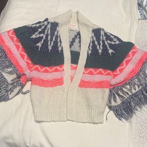 Cat & Jack Multicolor Fringe Cardigan